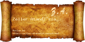 Zeller Atanázia névjegykártya